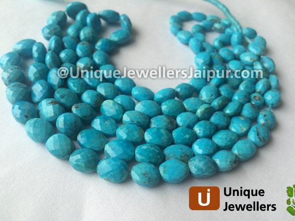 Natural Turquoise Faceted Oval Nugget Beads